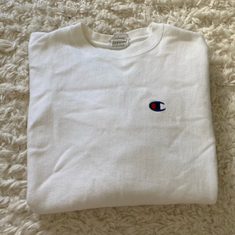 White Champion Crewneck